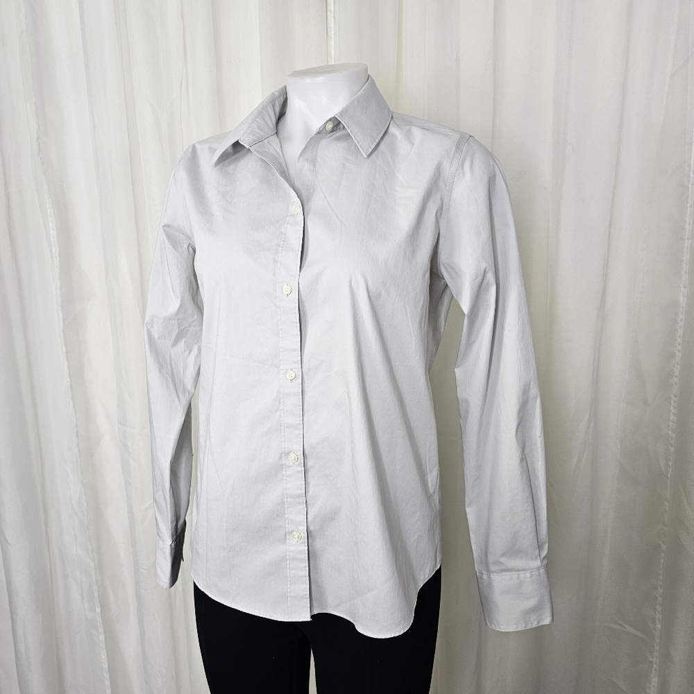 Liz Claiborne Career Gray Wrinkle-Free Button Down Shirt Small